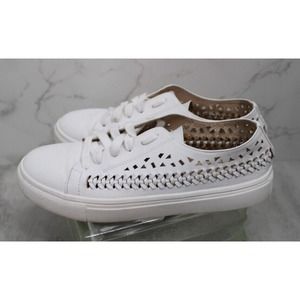 Sam Edelman Womens Raina White Low Top Classic Perforated Sneakers Size 9 M